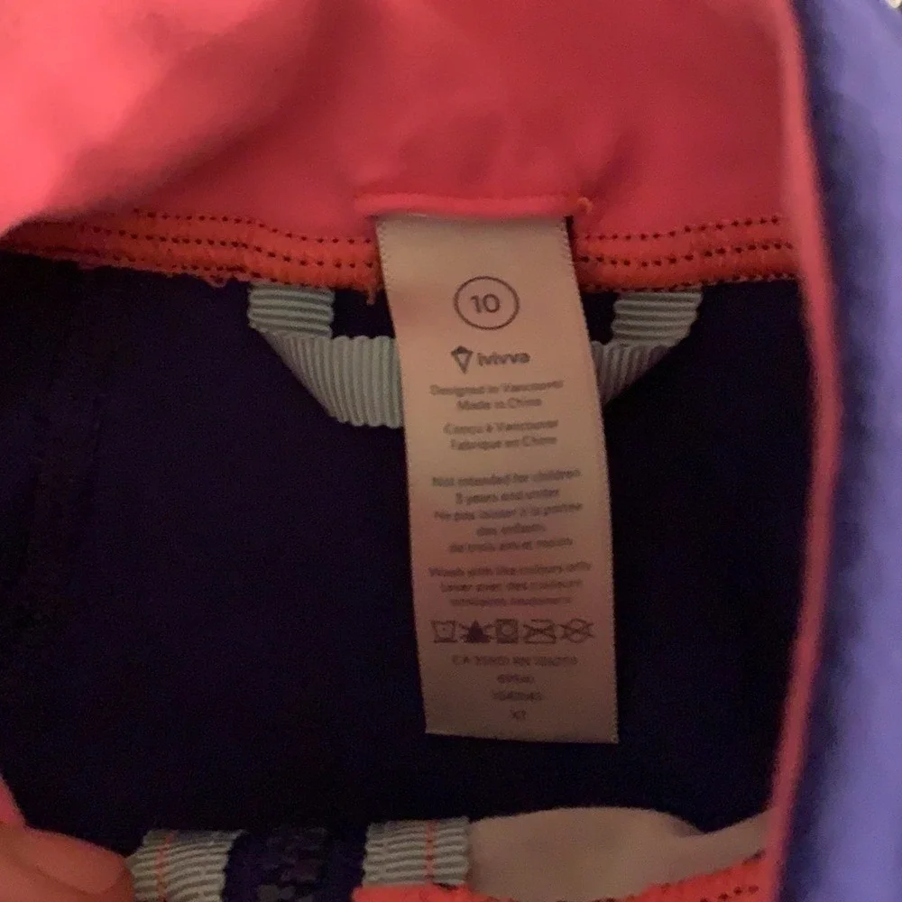 Ivivva Girls Purple Printed Full Zip‎ Athletic Jacket Size 10 Thumbholes